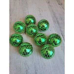 Green‎ fish net ball ornament Xmas set unique decor mini